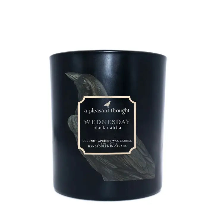A Pleasant Thought - Wednesday / Black Dahlia / Raven Candle