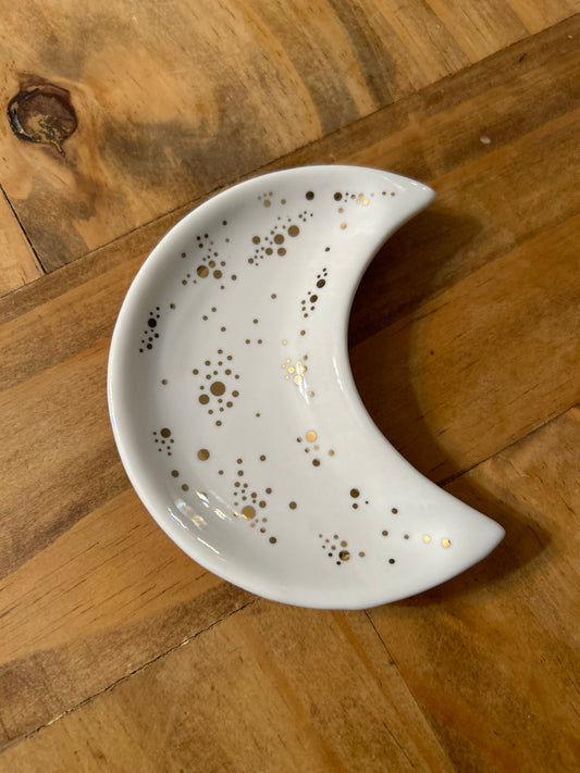 White moon trinket dish
