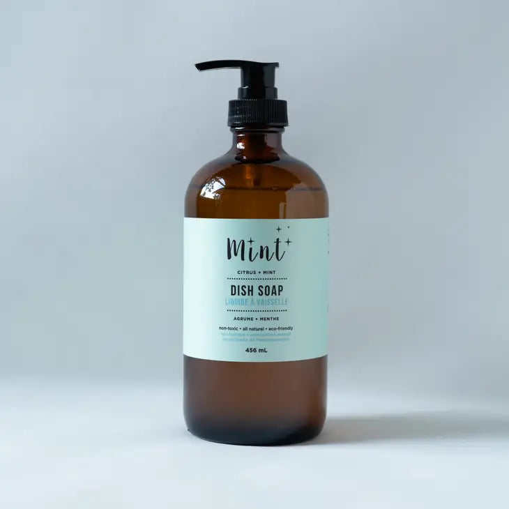 Mint Dish Soap, Glass Bottle